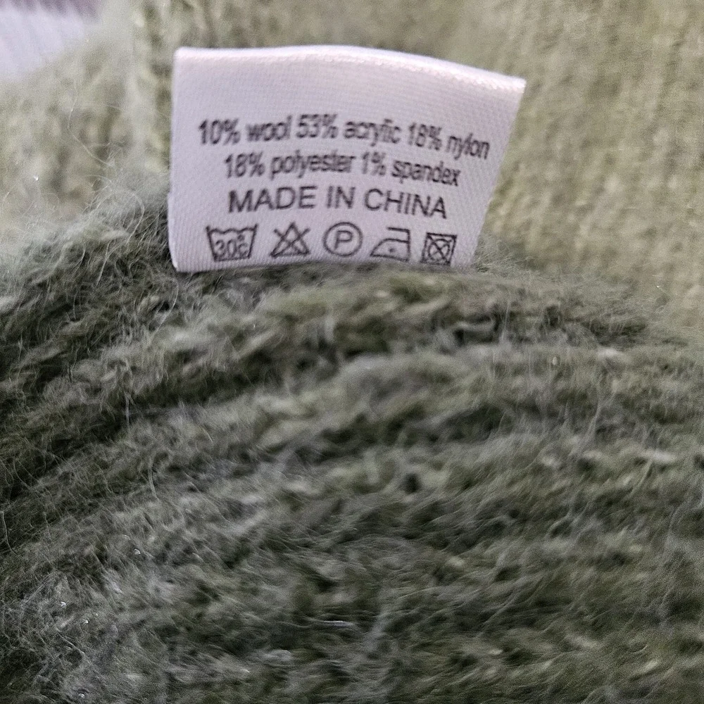 Freya Harper London Ribbed Knit Scarf With Sleeves Wrap Shawl Cardigan Green